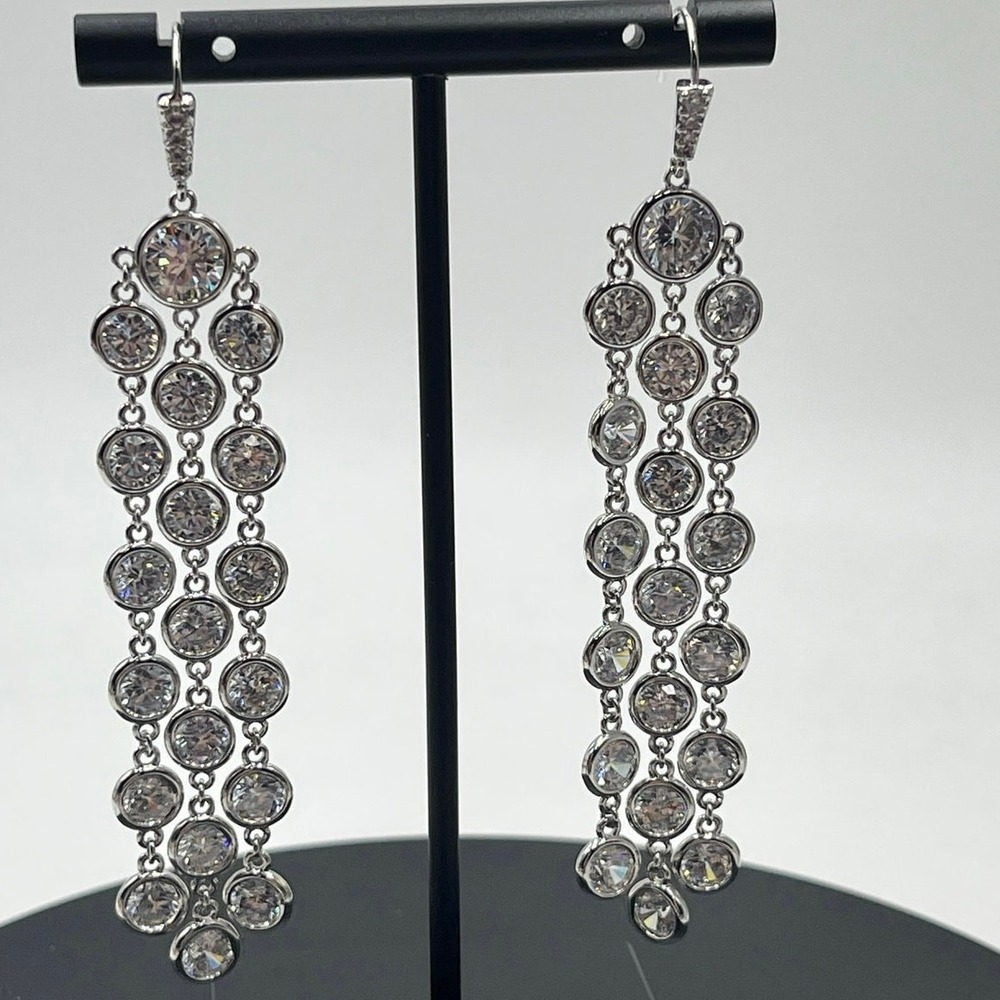 Kendra Scott Daya‎ Rhodium-plated Brass Cubic Zirconia Stone Waterfall Earrings